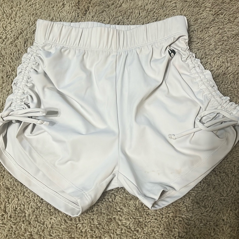 Werk dance wear white tie shorts